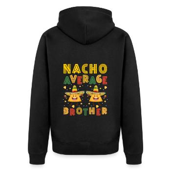 Amour Fraternel, Frère, Cœur Du Frère, Cœur - Veste à capuche bio Premium Unisexe - noir - Dos - Nico (187cm)
