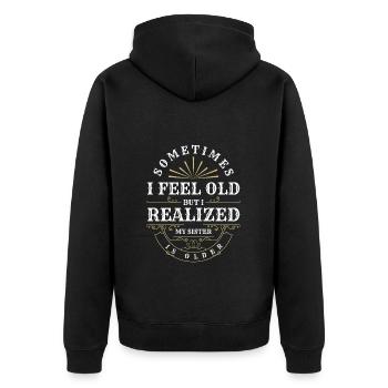 Frère Frère Amour Amour Regarder - Veste à capuche bio Premium Unisexe - noir - Dos - Nico (187cm)