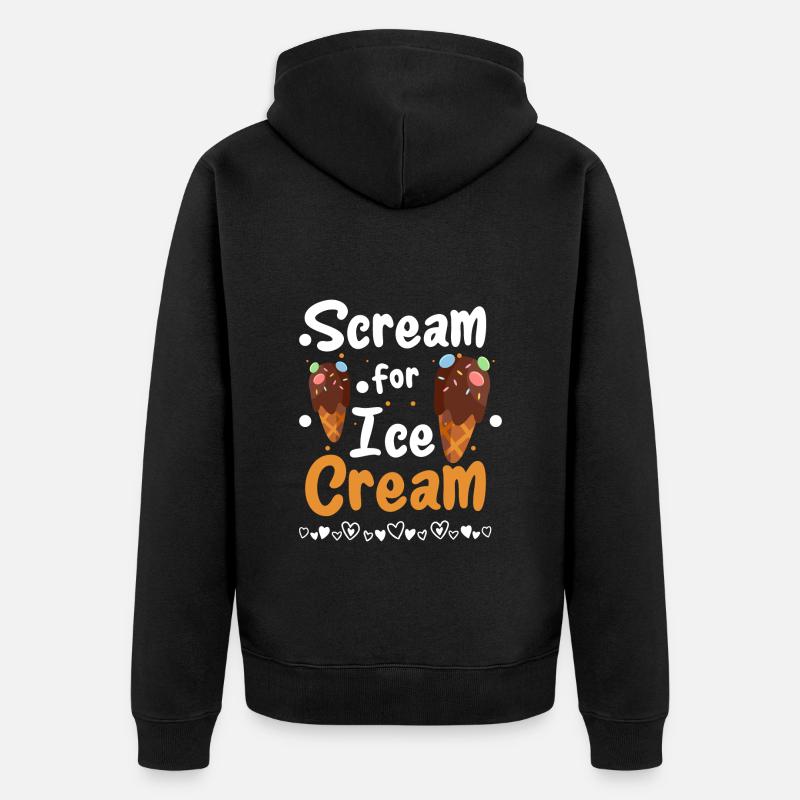 Eiscreme Eisdiele Softeis - Unisex Premium Bio Zip Hoodie - Schwarz