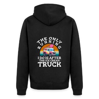 Eiswaffel Eisdiele Nachtisch Softeis - Unisex Premium Bio Zip Hoodie - Schwarz - Hinten - Nico (187cm)