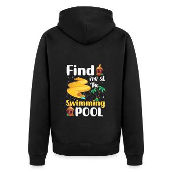 Pool Summer Diving - Unisex Premium Organic Zip Hoodie - black - Back - Nico (187cm)