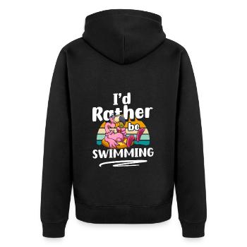Schwimmen Wasser Sonne Tauchen - Unisex Premium Bio Zip Hoodie - Schwarz - Hinten - Nico (187cm)