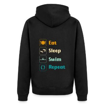 Pool Water Cooling Friends - Unisex Premium Organic Zip Hoodie - black - Back - Nico (187cm)