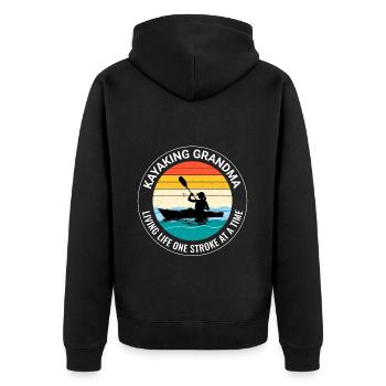 kayaking Gradma Kayak Canoe Kayaker Funny - Unisex Premium Organic Zip Hoodie - black - Back - Nico (187cm)