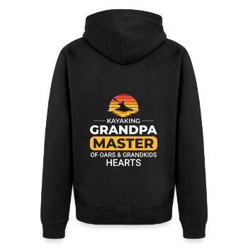 kayaking Gradpa Kayak Canoe Kayaker Funny - Unisex Premium Organic Zip Hoodie - black - Back - Nico (187cm)