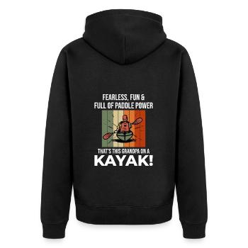 kayaking Gradpa Kayak Canoe Kayaker Funny - Unisex Premium Organic Zip Hoodie - black - Back - Nico (187cm)