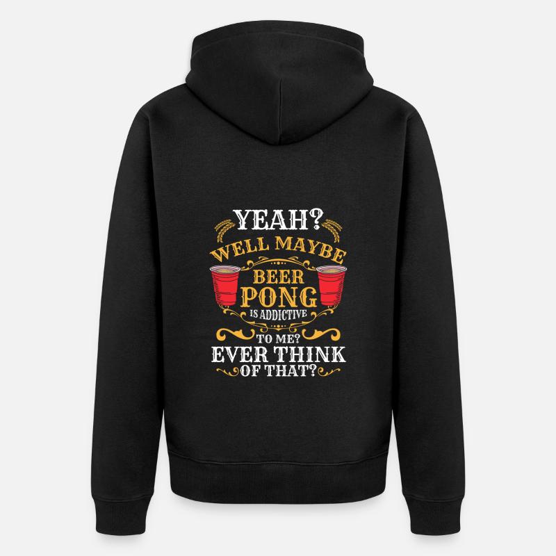 Bier Trinken - Unisex Premium Bio Zip Hoodie - Schwarz