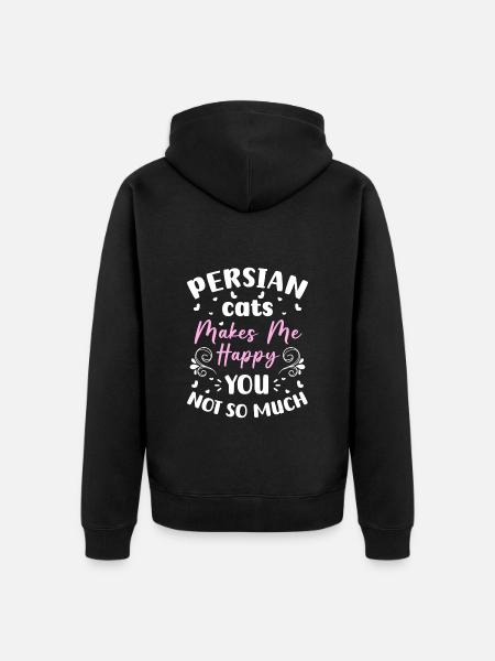 Katze Katzendame Katzenfreund - Unisex Premium Bio Zip Hoodie - Schwarz