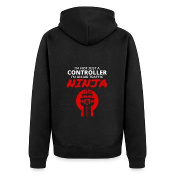 Contrôleur aérien Ninja ATC Aviation Humour - Veste à capuche bio Premium Unisexe - noir - Dos - Nico (187cm)