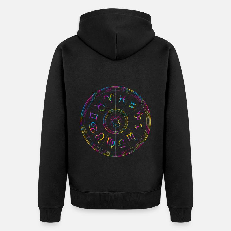 Conception du gyroscope du zodiaque - Veste à capuche bio Premium Unisexe - noir