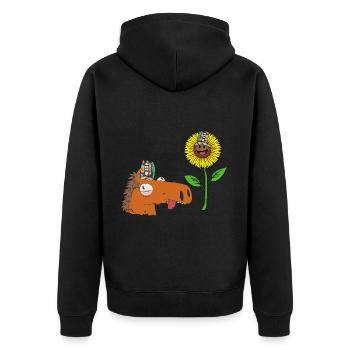Hippie Cheval Cheval Cheval Tournesol Cavalier - Veste à capuche bio Premium Unisexe - noir - Dos - Nico (187cm)