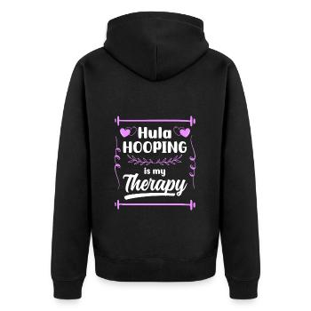 Hullern Reifen Training Hobby - Unisex Premium Bio Zip Hoodie - Schwarz - Hinten - Nico (187cm)