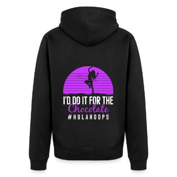 Hulahoop Sport Workout Motivation - Unisex Premium Bio Zip Hoodie - Schwarz - Hinten - Nico (187cm)