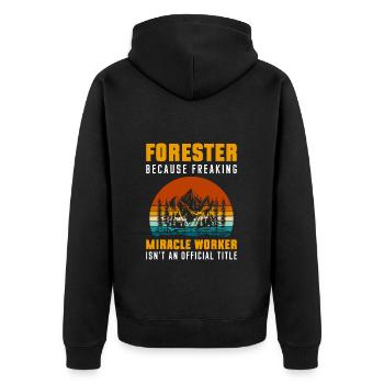 Forestier Forêts Chef forestier - Veste à capuche bio Premium Unisexe - noir - Dos - Nico (187cm)