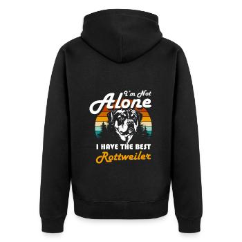 Dog Dog Dog Love - Unisex Premium Organic Zip Hoodie - black - Back - Nico (187cm)