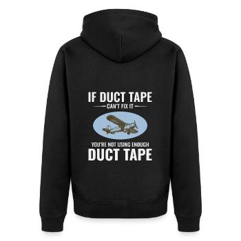 Flugzeugmechaniker Luftfahrtwartung Klebeband - Unisex Premium Bio Zip Hoodie - Schwarz - Hinten - Nico (187cm)