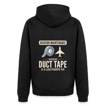 Flugzeugmechaniker Luftfahrtwartung Klebeband - Unisex Premium Bio Zip Hoodie - Schwarz - Hinten - Nico (187cm)