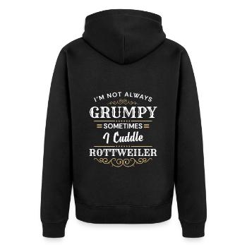 Kampfhund Hund Hundeschule Welpe - Unisex Premium Bio Zip Hoodie - Schwarz - Hinten - Nico (187cm)