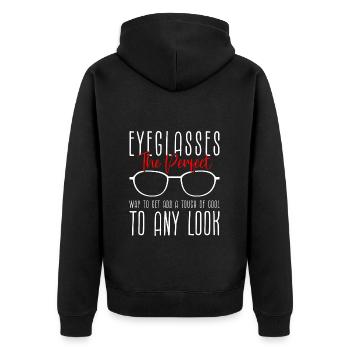 Lunettes ophtalmologiste myope test de la vue - Veste à capuche bio Premium Unisexe - noir - Dos - Nico (187cm)