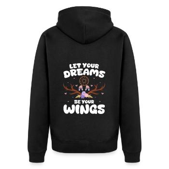 Capteur de rêves Motivation mystique - Veste à capuche bio Premium Unisexe - noir - Dos - Nico (187cm)