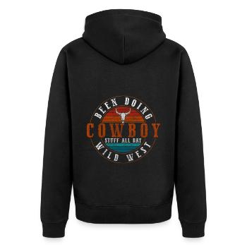 Cheval Cowboy Western Master Indien - Veste à capuche bio Premium Unisexe - noir - Dos - Nico (187cm)