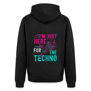 Techno Electro Dancing Jumpstyle - Veste à capuche bio Premium Unisexe - noir - Dos - Nico (187cm)