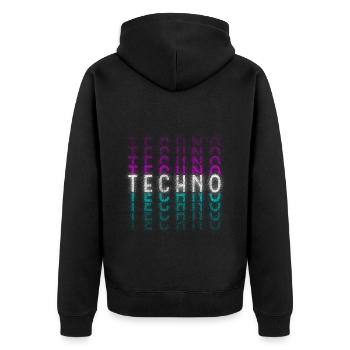 Techno Festival Dubstep Jumpstyle - Veste à capuche bio Premium Unisexe - noir - Dos - Nico (187cm)