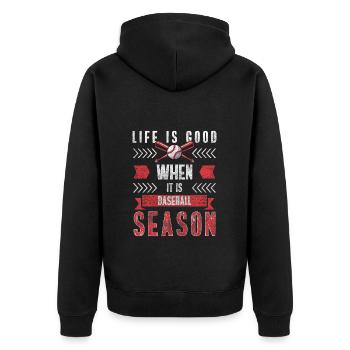 Jeu de batte de baseball de sport USA - Veste à capuche bio Premium Unisexe - noir - Dos - Nico (187cm)