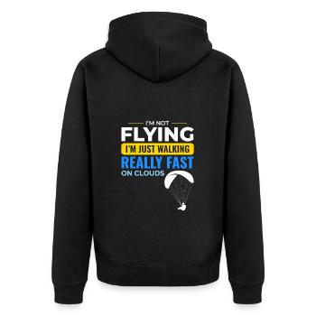 Motorschirmpilot Motorschirm Motorschirm - Unisex Premium Bio Zip Hoodie - Schwarz - Hinten - Nico (187cm)