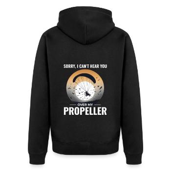 Paramotor Pilot Paramotoring Powered Paraglider - Unisex Premium Organic Zip Hoodie - black - Back - Nico (187cm)