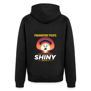 Motorschirmpilot Motorschirm Motorschirm - Unisex Premium Bio Zip Hoodie - Schwarz - Hinten - Nico (187cm)