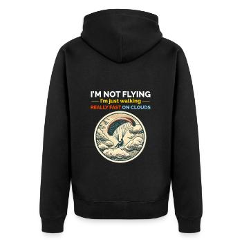 Motorschirmpilot Motorschirm Motorschirm - Unisex Premium Bio Zip Hoodie - Schwarz - Hinten - Nico (187cm)