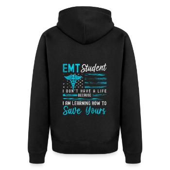 Etudiant Professeur d’informatique à l’université - Veste à capuche bio Premium Unisexe - noir - Dos - Nico (187cm)