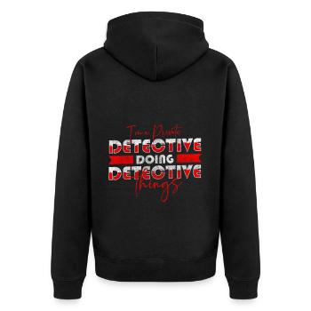 Schnüffler Untersuchen Geheimagent - Unisex Premium Bio Zip Hoodie - Schwarz - Hinten - Nico (187cm)