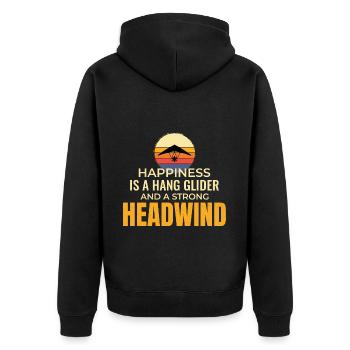 Drachenfliegen Luftsport Abenteuer Segelflug Pilot - Unisex Premium Bio Zip Hoodie - Schwarz - Hinten - Nico (187cm)