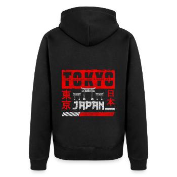 Japon Manga Tokyo - Veste à capuche bio Premium Unisexe - noir - Dos - Nico (187cm)