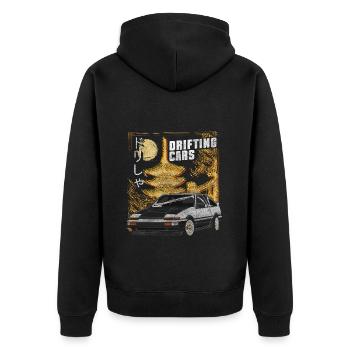 Auto Motorsport Turbo Flitzer - Unisex Premium Bio Zip Hoodie - Schwarz - Hinten - Nico (187cm)