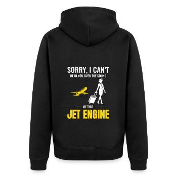 Flight Attendant Aviation Cabin Crew Airline Staff - Unisex Premium Organic Zip Hoodie - black - Back - Nico (187cm)