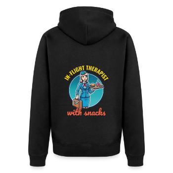 Flight Attendant Aviation Cabin Crew Airline Staff - Unisex Premium Organic Zip Hoodie - black - Back - Nico (187cm)