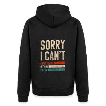 Sleeping Dream Chilling Pajamas - Unisex Premium Organic Zip Hoodie - black - Back - Nico (187cm)