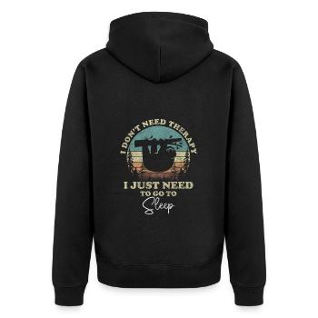 Sleeping Dream Pillow - Unisex Premium Organic Zip Hoodie - black - Back - Nico (187cm)