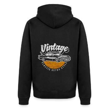 Voiture classique vieille école - Veste à capuche bio Premium Unisexe - noir - Dos - Nico (187cm)