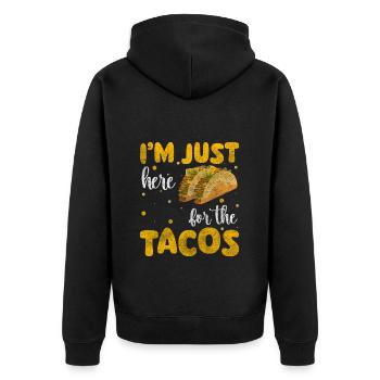 Mexican Hunger Celebration Sombrero - Unisex Premium Organic Zip Hoodie - black - Back - Nico (187cm)