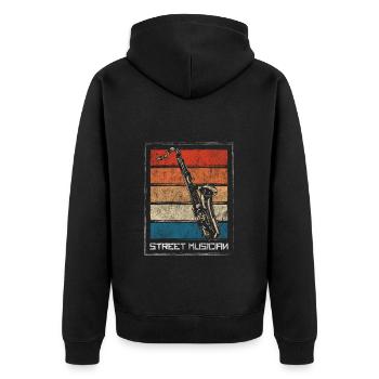 Musicien Artiste Solo Animateur Comédie musicale - Veste à capuche bio Premium Unisexe - noir - Dos - Nico (187cm)