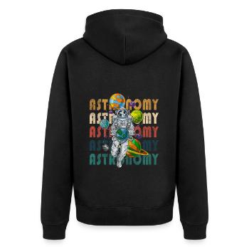 Science Star Discovers Black Hole - Unisex Premium Organic Zip Hoodie - black - Back - Nico (187cm)
