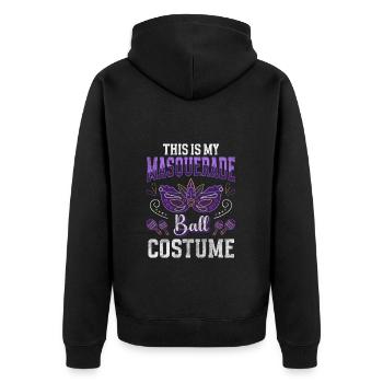 Mask Celebration Unknown Second Face - Unisex Premium Organic Zip Hoodie - black - Back - Nico (187cm)