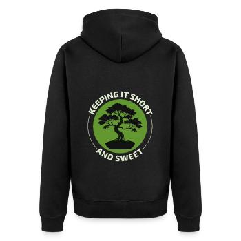 Japanischer Bonsai Gärtner Baum Sammler Gartenarbeit - Unisex Premium Bio Zip Hoodie - Schwarz - Hinten - Nico (187cm)