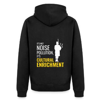 Instrument de joueur de cornemuse Musique écossaise - Veste à capuche bio Premium Unisexe - noir - Dos - Nico (187cm)