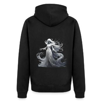 Gruseliges Halloween-partykostüm Banshee - Unisex Premium Organic Zip Hoodie - black - Back - Nico (187cm)
