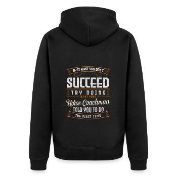 Horse-drawn carriage hobby carriage - Unisex Premium Organic Zip Hoodie - black - Back - Nico (187cm)